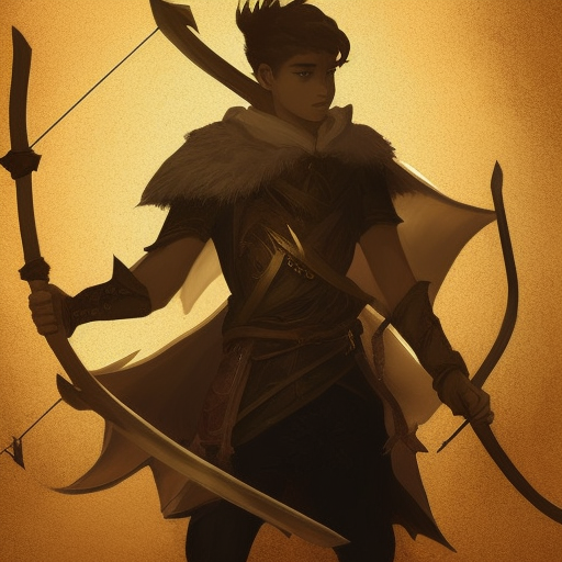 File:1596935981 An teenager as a DnD character He has a bow and arrow made of light surrounded by gold smoke chara.png