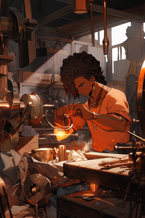 Jonge Bensi aan het werk